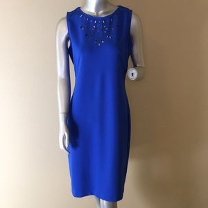 CALVIN KLEIN | Eyelet-Trim Sheath Dress